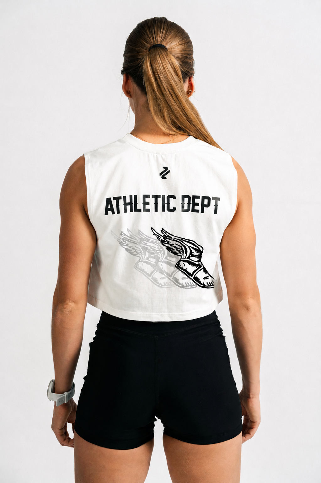 Rise Off White Women Crop Tank