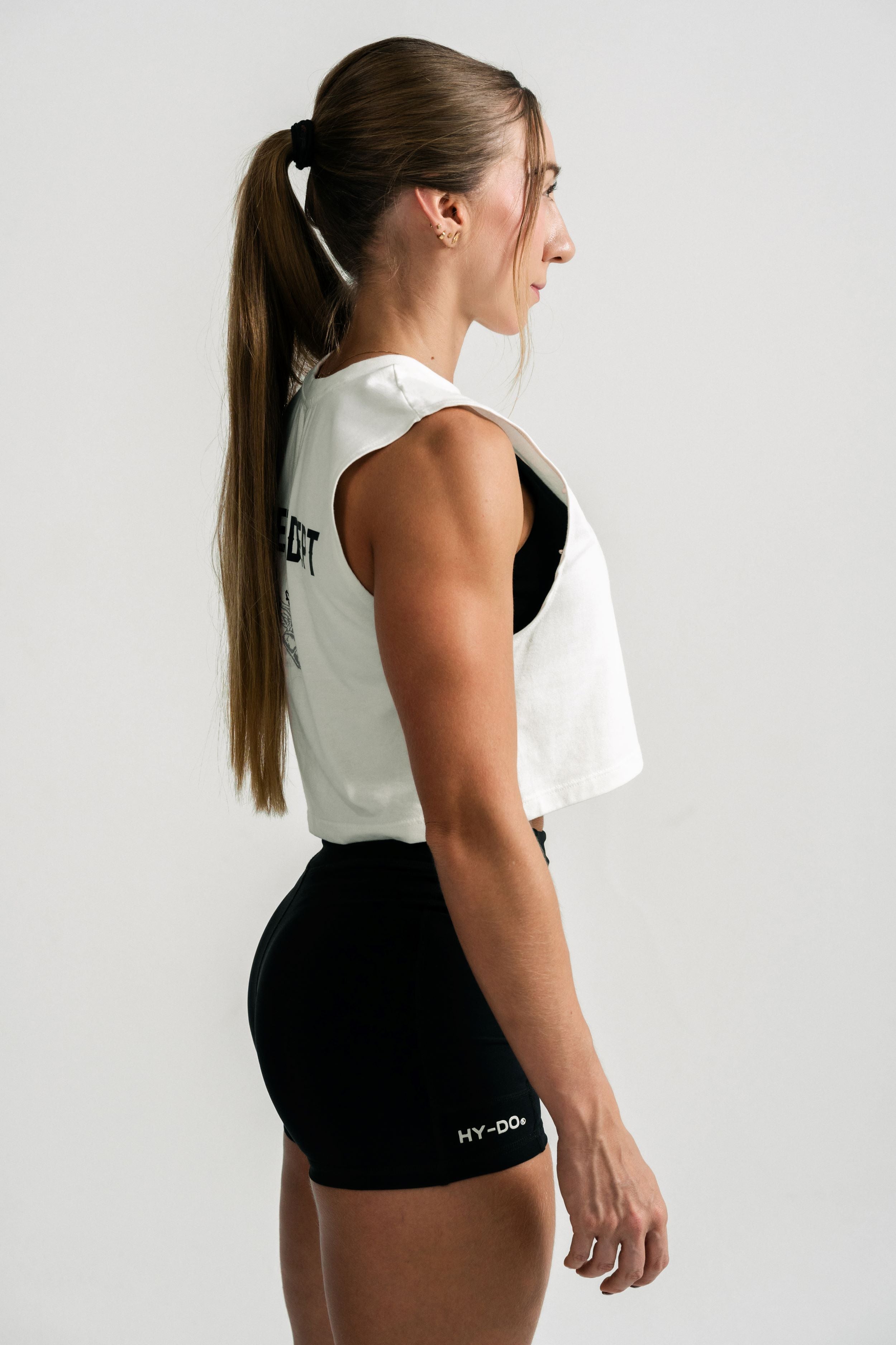 Rise Off White Women Crop Tank