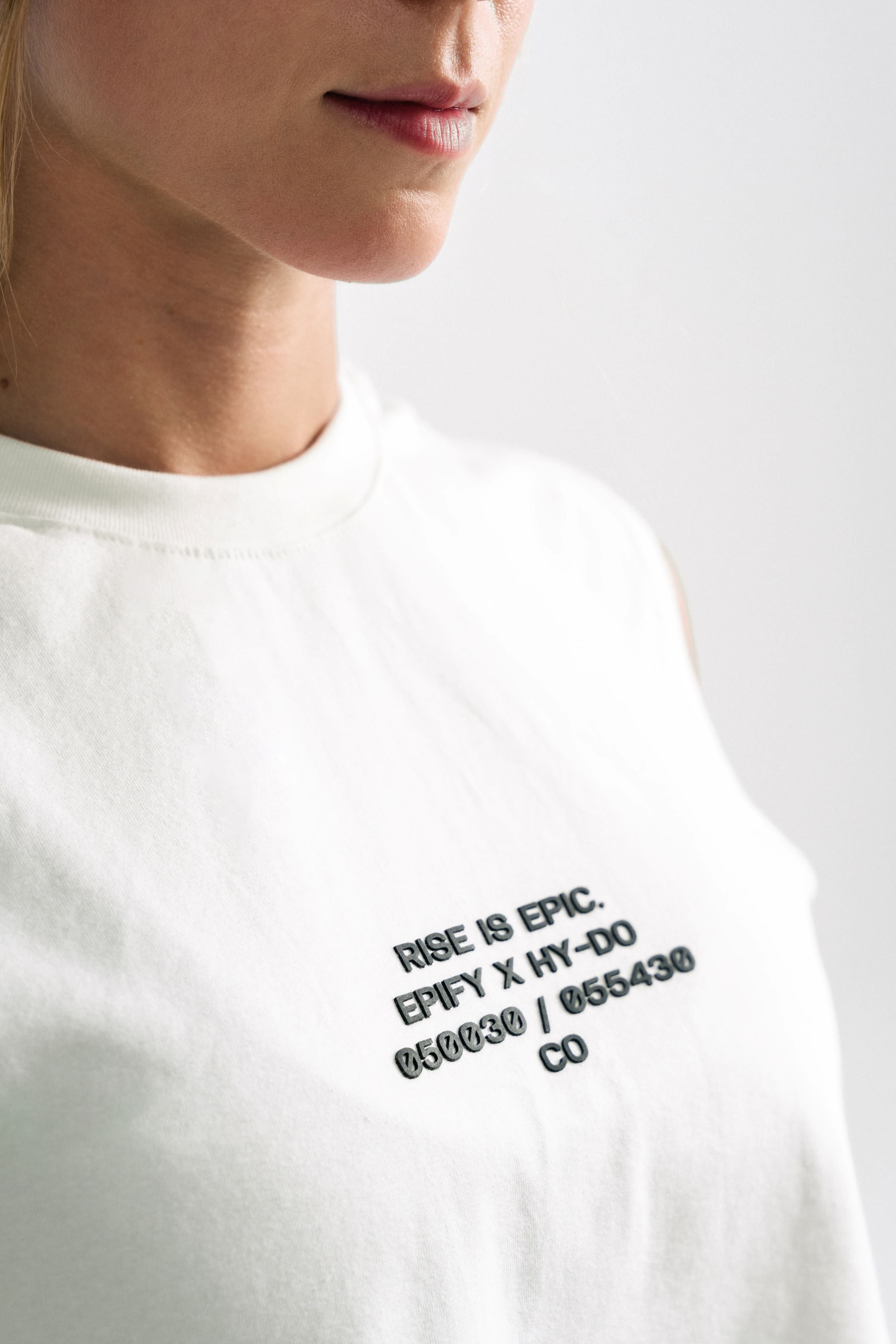 Rise Off White Women Crop Tank