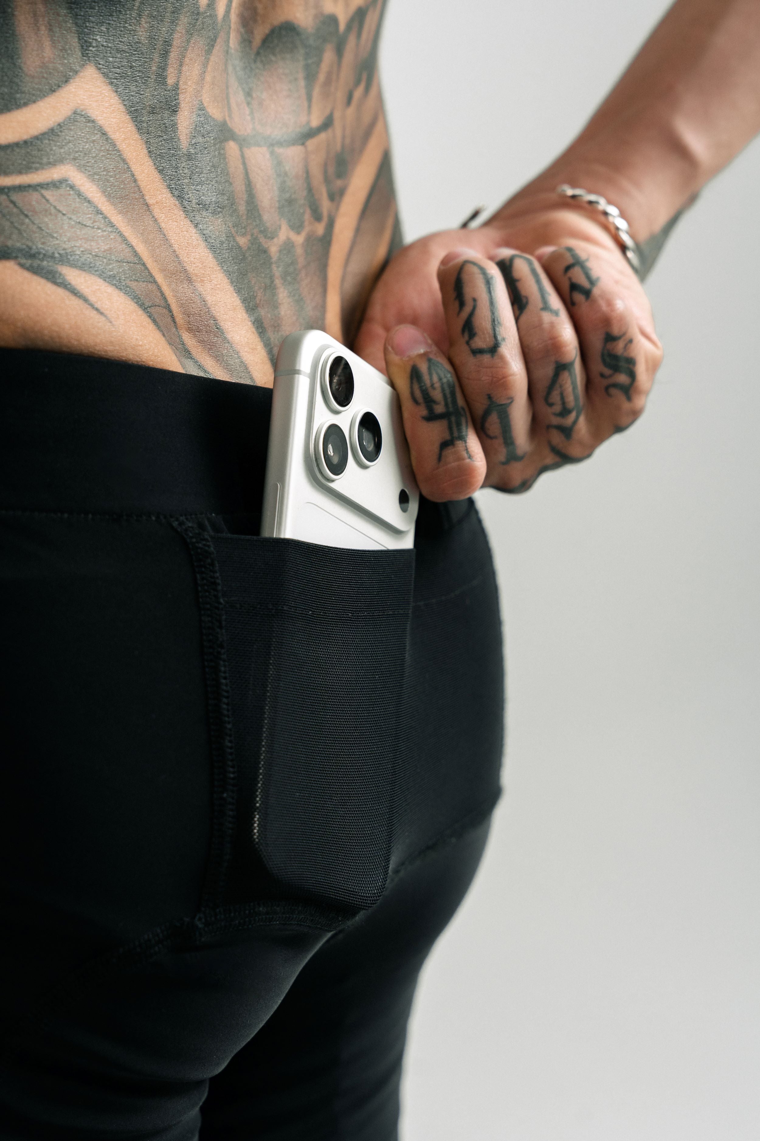 Rise Men Black Biker Short