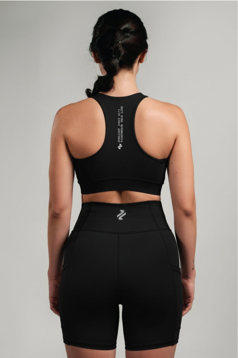 Runlight Women Top Bra - Black Code