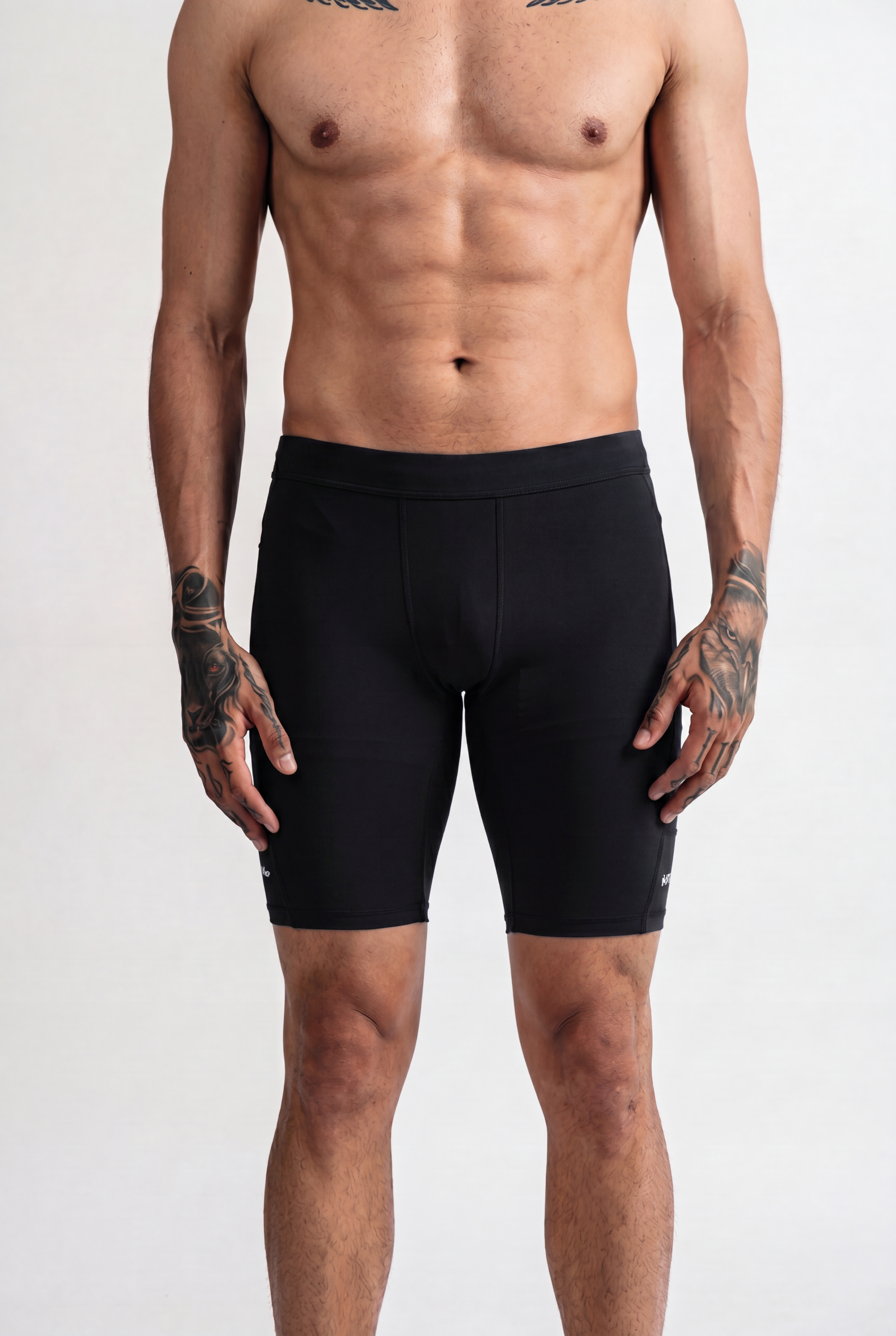 Rise Men Black Biker Short