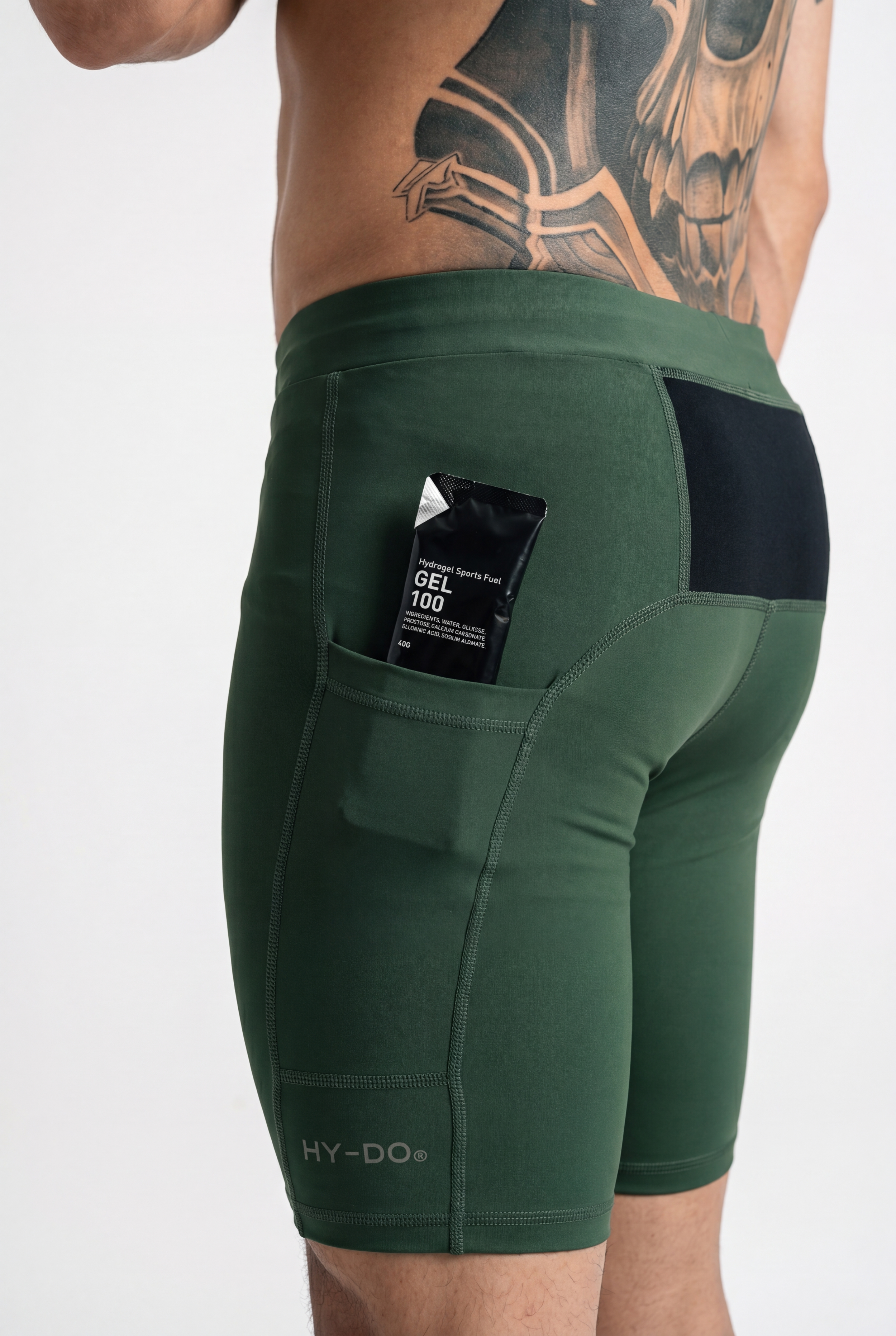 Rise Men Olive Green Biker Short